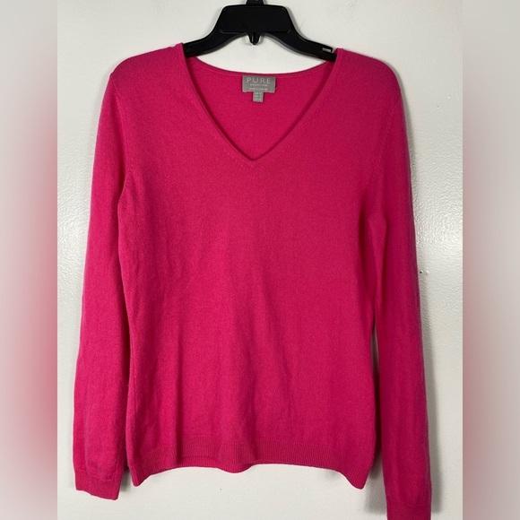 Pure Collection 100% Cashmere Vneck sweater sz 6 - Picture 2 of 10